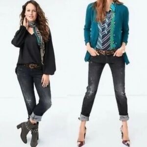 Cabi Slim Boyfriend Jean - Black distressed NWOT